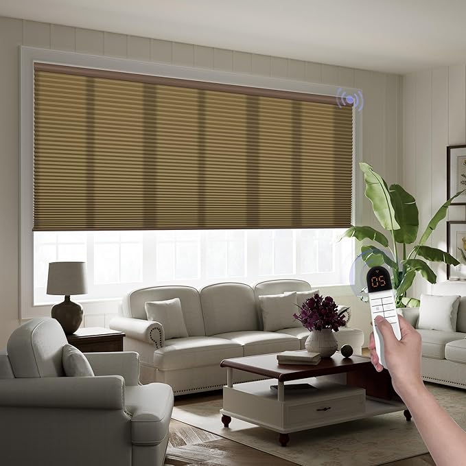Boolegon Motorized Blinds with Remote, Light Filtering Smart Blinds, Automatic by Boolegon