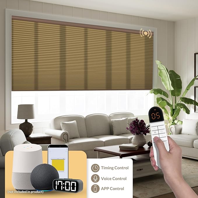 Boolegon No Drill Motorized Cellular Blinds - Image 2