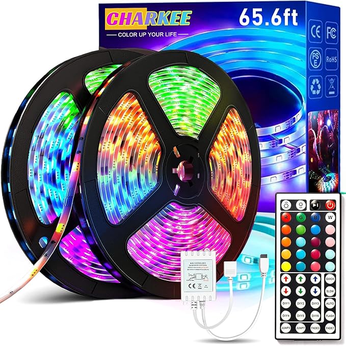 CHARKEE LED Lights for Bedroom 50 ft, Color Changing LED Strip Lights by CHARKEE