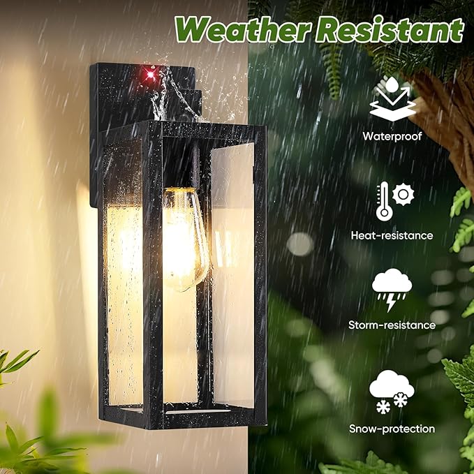 BesLowe Upgraded Motion Sensor Outdoor Wall Lights, 15” Dusk to Dawn Porch - Image 4