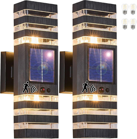 2 Pack Solar Outdoor Wall Lights