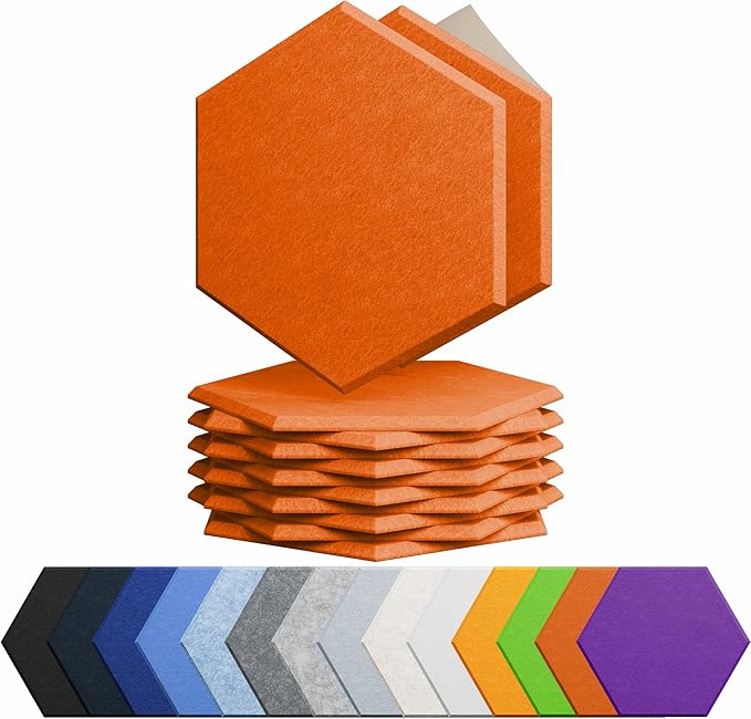 Amantech 12 Pack Acoustic Panels Self Adhesive Sound Proof Foam, High Density by Amantech