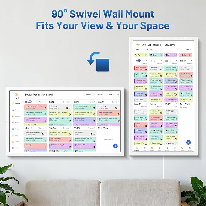 32 Inch Digital Calendar, Electronic Chore Chart, Smart Weekly and Monthly - Image 7