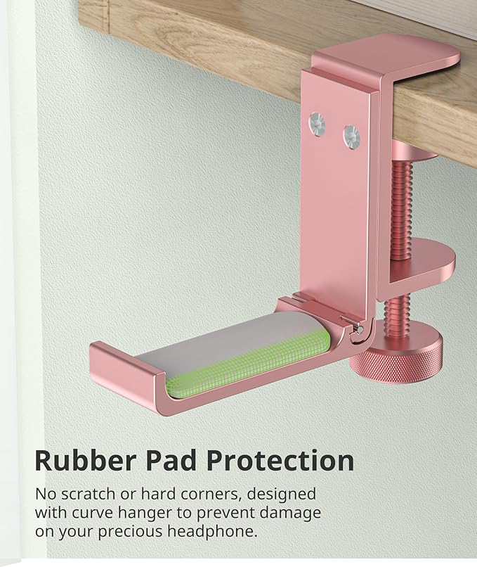 Headphone Stand for Desk – Aluminum Under Desk Headset Stand - Image 4