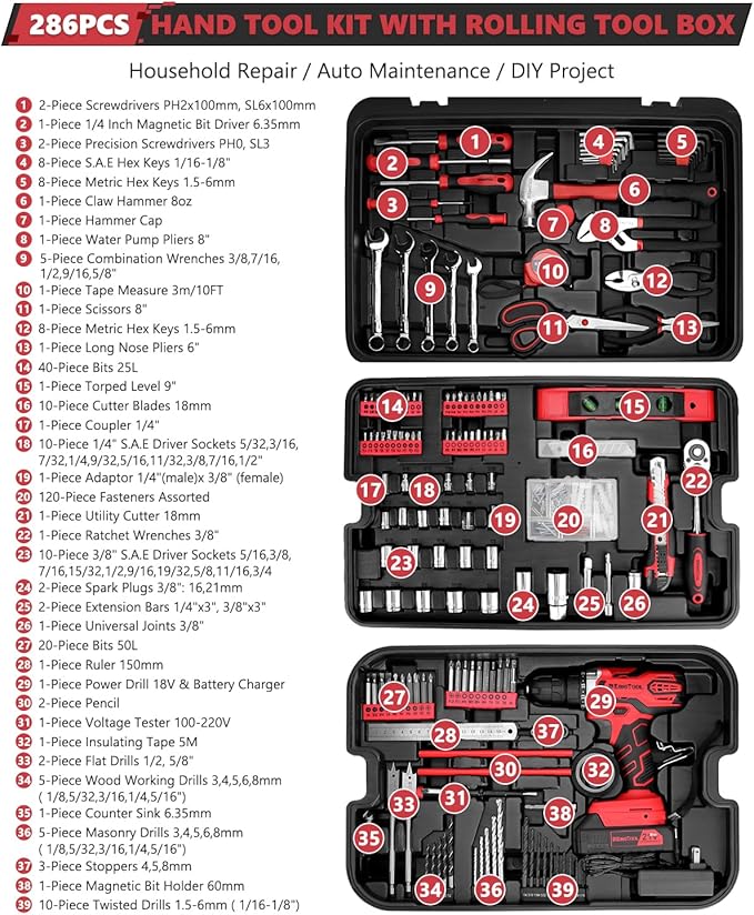 KINGTOOL Home Tool Set Kit - Image 2