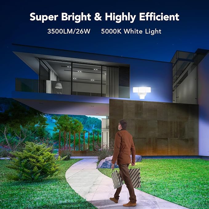 OREiN Motion Sensor Outdoor Flood Lights, 26W 3500LM Bright Security Lights - Image 5