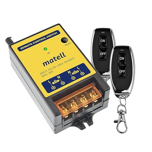 Wireless Remote Control Switch AC 110V/120V/220V/240V 30A Relay RF Remote by matell