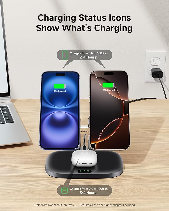 SwanScout Wireless Charger for iPhone Air/17, SwanScout 706M, Dual Magnetic - Image 5