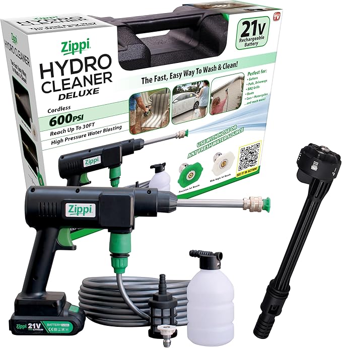 Zippi Hydro Cleaner Deluxe 2025 – Cordless High-Pressure Scrubber by Zippi