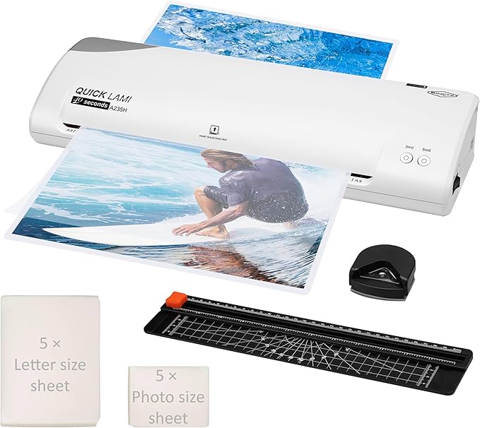 SINCHI 13-Inch Thermal Laminator Machine, 3–5 Mil, 40s Warm-Up, Jam Release by SINCHI