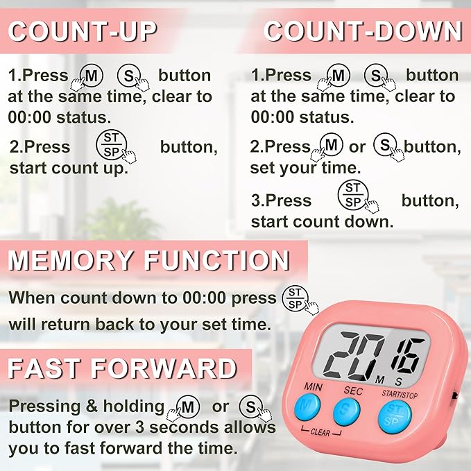 ZILLEEN Classroom Timer for Kids Teachers 2 Pack Digital Timers - Image 7
