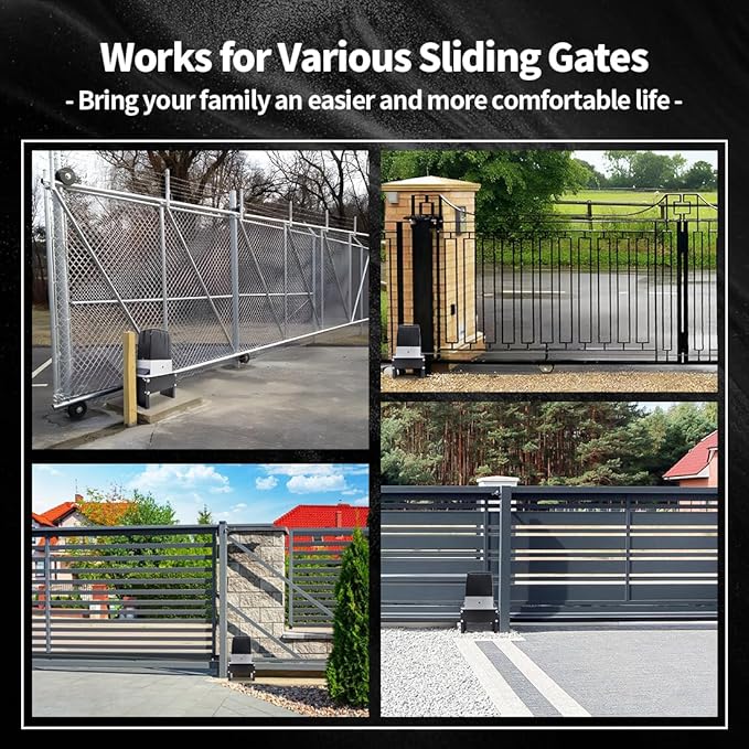 TOPENS DKC2000S Solar Sliding Gate Opener Chain Drive Automatic Gate Motor - Image 2