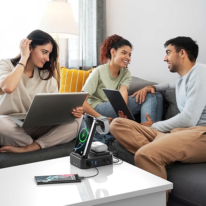 300W Charging Station for Multiple Devices Apple, 10 in 1 Wireless Charger for - Image 6