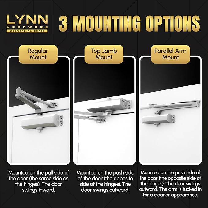 LYNN HARDWARE Heavy Duty Automatic Door Closer - Image 4