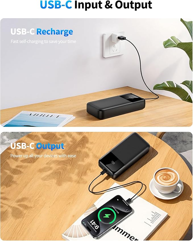 Portable Charger, 40000mAh Power Bank 22.5W Fast Charging, Built-in 2 Output - Image 5