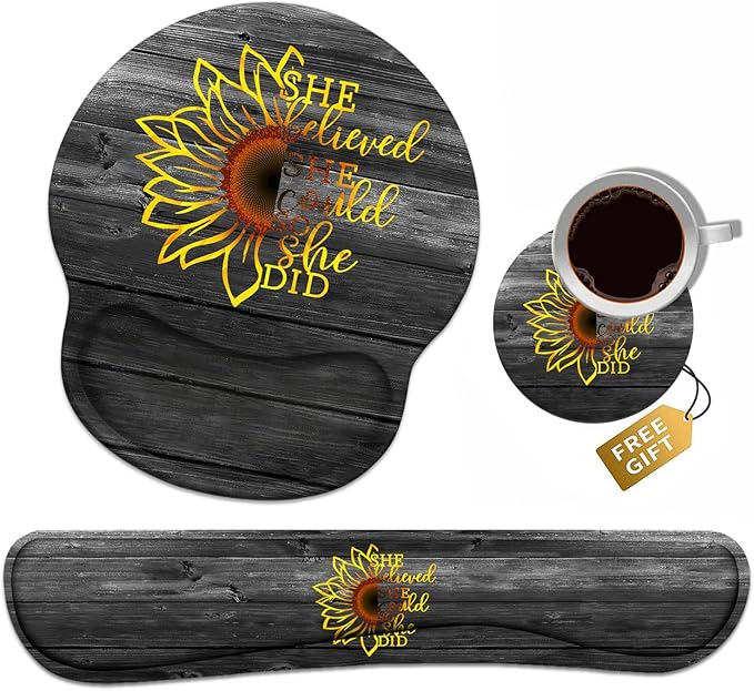 Keyboard Wrist Rest + Mouse Pad Wrist Support Set by Unknown
