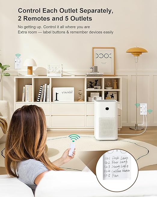 TREEWELL Remote Control Outlet, 200FT Long Range Wireless Light Switch - Image 3