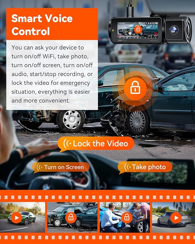 Vantrue N5 4 Channel WiFi 360° All Sides Dash Cam, STARVIS 2, IR Night Vision - Image 8