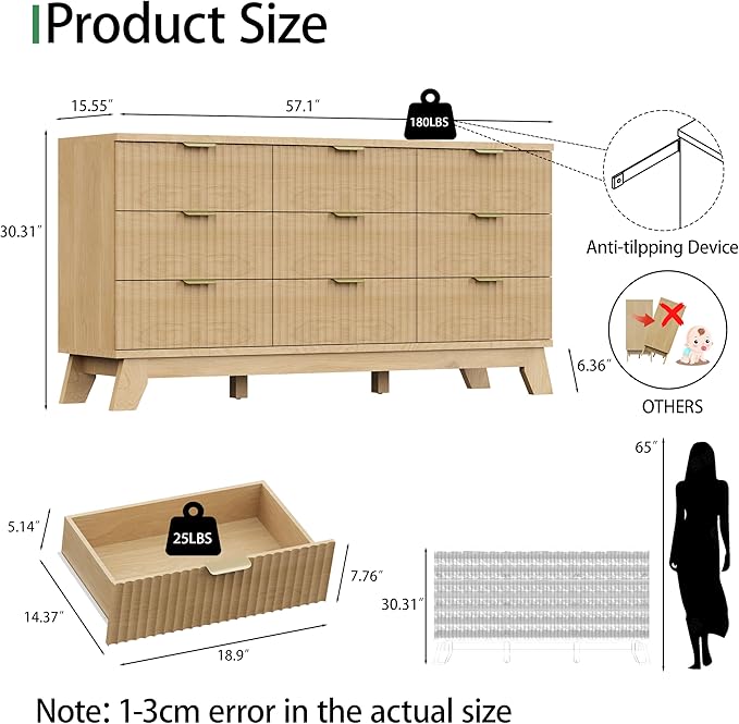 Fluted Dresser for Bedroom - Image 2
