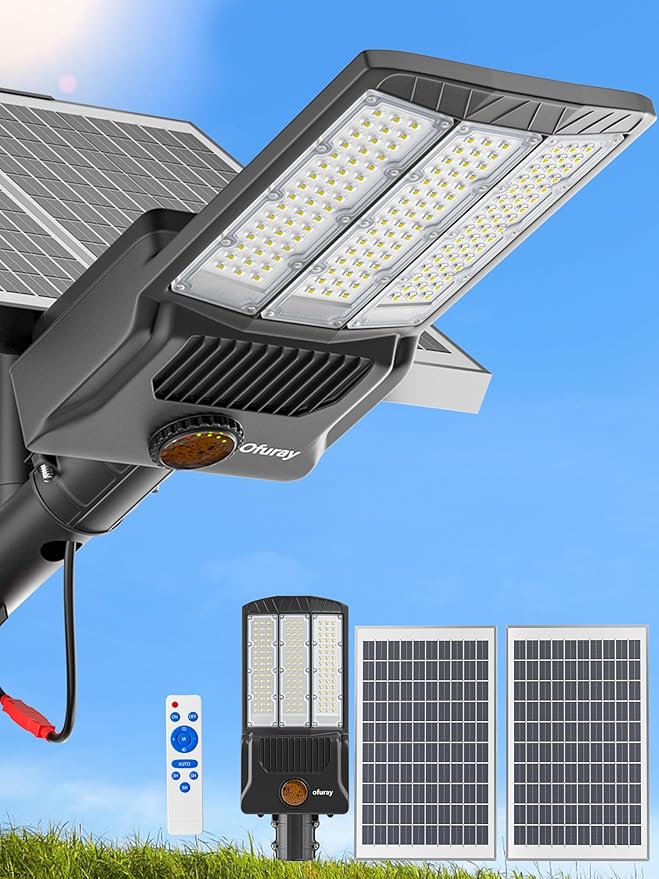 Ofuray OL-12000W Solar Street Lights Outdoor, Parking Lot Lights Commercial by Ofuray