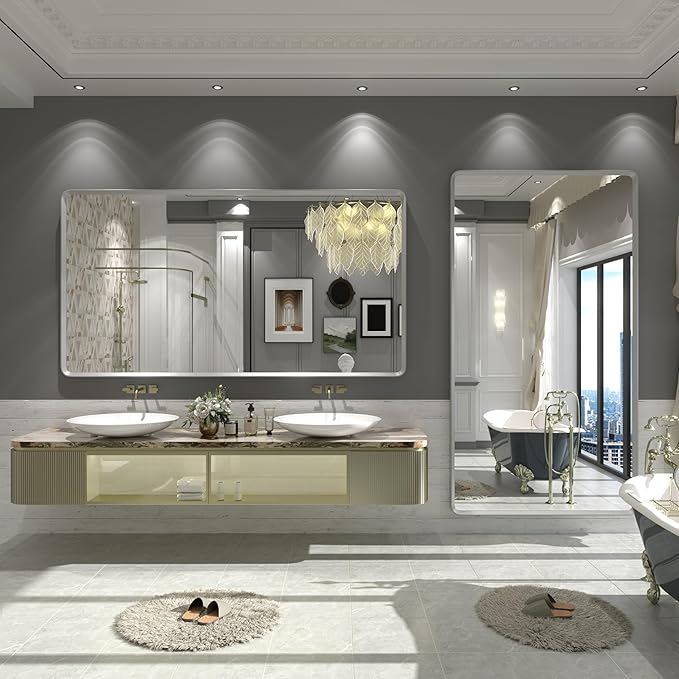 60x36 Silver Mirror for Bathroom, Large Silver Vanity Mirror for Wall, Large - Image 5