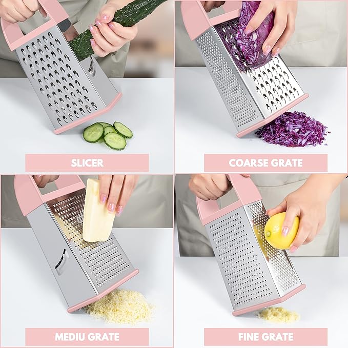 Urbanstrive Cheese Grater With Container, Professional Cheese Grater with Handle - Image 3