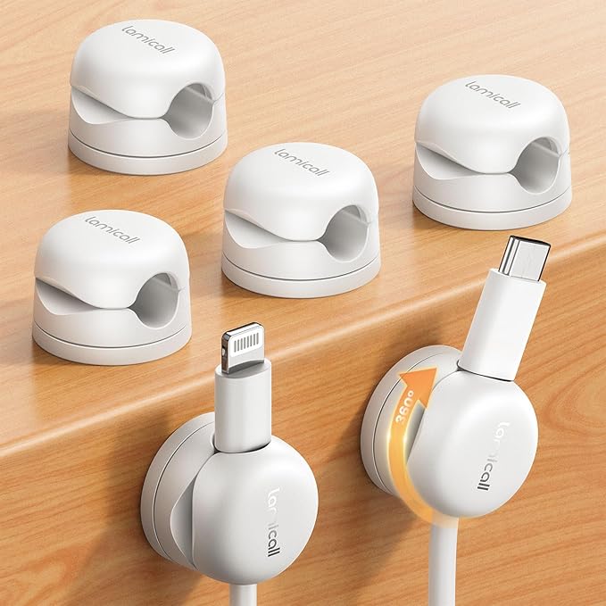 6Pack Rotatable Cord Organizer Cable Clips by Lamicall