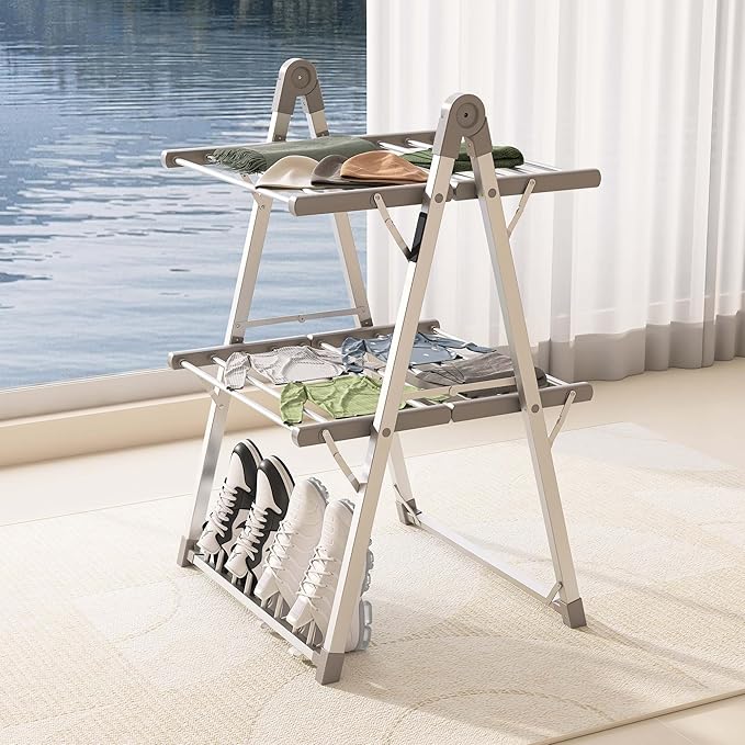 SHARNDY Electric Heated Clothes Drying Rack, Foldable Heated Garment Dryer - Image 2