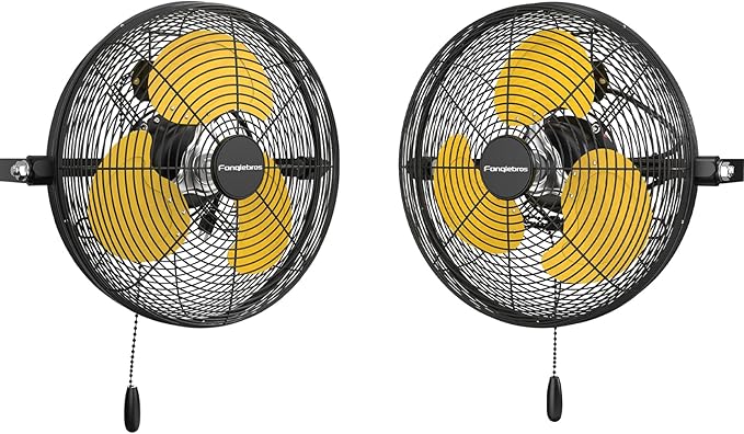 Fanqiebros 12 IN High Velocity Wall Mount Fan, 3 Speed Industrial Wall Fan by Fanqiebros