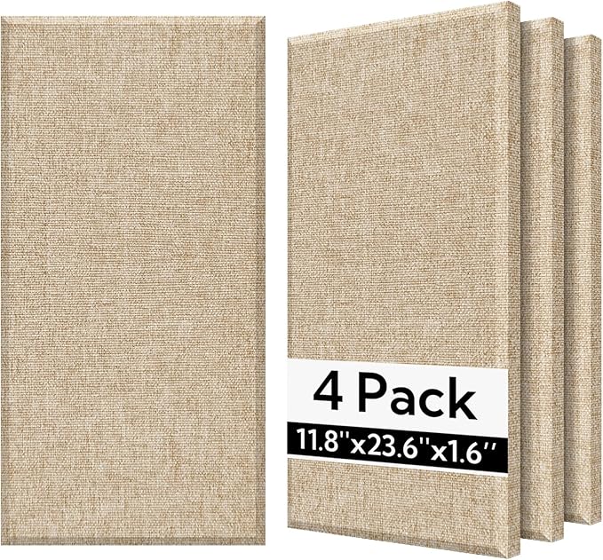 Olanglab Fiberglass Acoustic Wall Panels 4 Pack, 11.8'' x 23.6'' Sound Panels by Olanglab