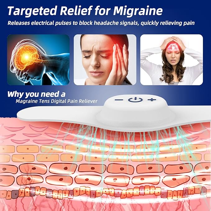 Electric Headache Migraine Relief Head Massager Rechargeable TENS Units Digital - Image 3