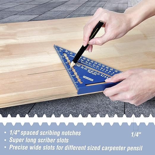 WORKPRO Aluminum Alloy Carpenter Square and Zinc-Alloy Square Ruler Set - 7 in. - Image 3