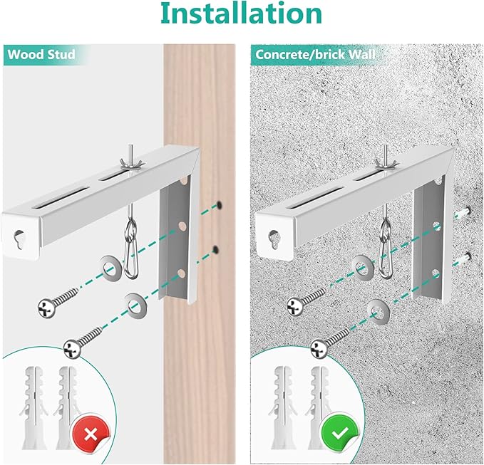 WALI Universal Projector Screen Ceiling Mount, Wall Hanging Mount L-Brackets - Image 7