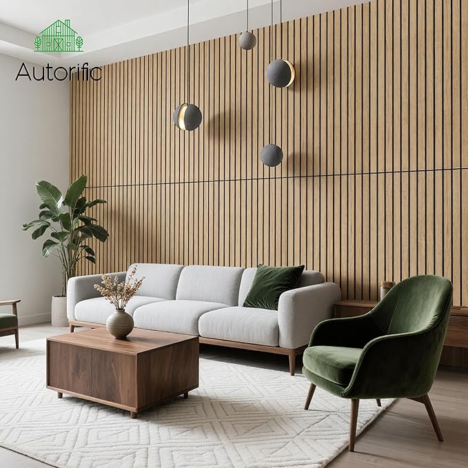 AUTORIFIC Wood Veneer Acoustic Panels, 4 Pack 47.2”x23.6” Sound Panels - Image 6