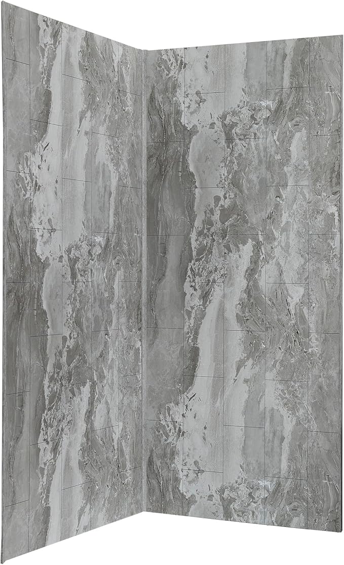 Palisade 78in x 36in x 36in Waterproof Vinyl Corner Shower Surround Kit by PalisadeWallTilesandPlanks