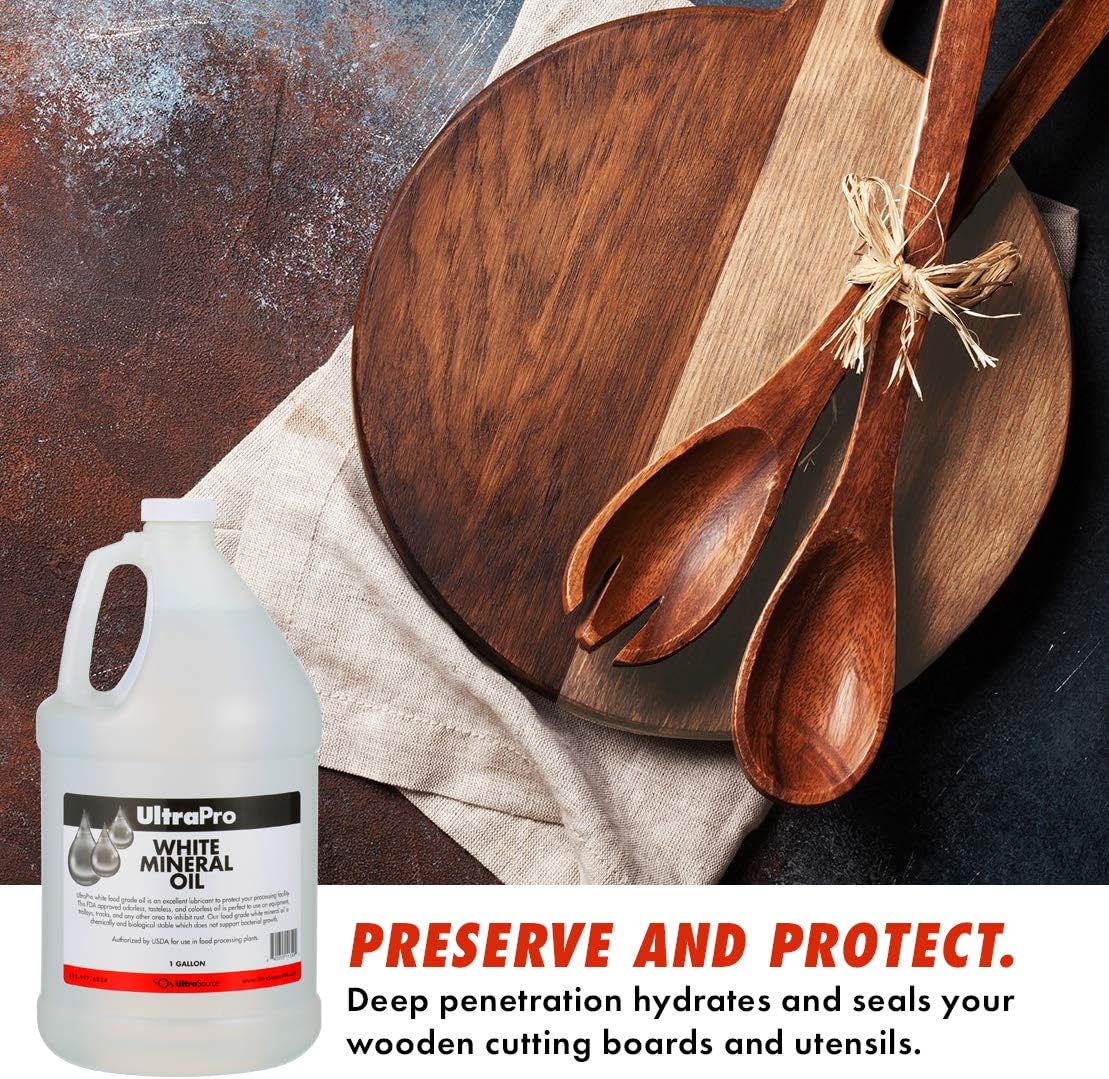 UltraPro Food Grade Mineral Oil for Lubricating and Protecting Cutting Board, Butcher Block, Stainless Steel, Knife, Tool, Machine and Equipment (1 Gallon)