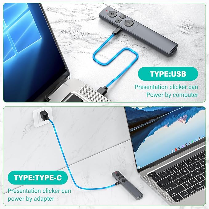 2 in 1 USB Type C Presentation Clicker - Image 4