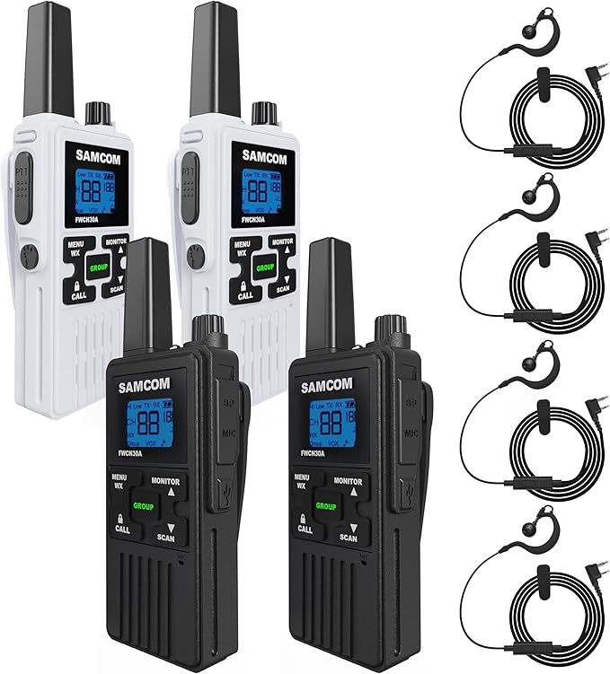 SAMCOM FWCN30A Group Walkie Talkies Long Range, Rechargeable 1250mAh Battery 22 by SAMCOM