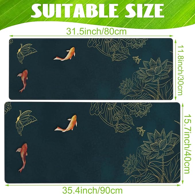 Eflxamz Large Gaming Mouse Pad, Koi Fish Ink Painting Desk Mat, Extended Big - Image 2