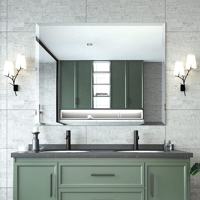 Mirrorons Beveled Mirror, Bathroom Mirrors by Mirrorons
