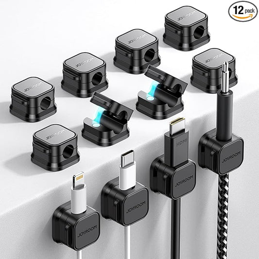 12 Pack Magnetic Cable Management Clips, Phone Electric Charging Cord Holder by JOYROOM