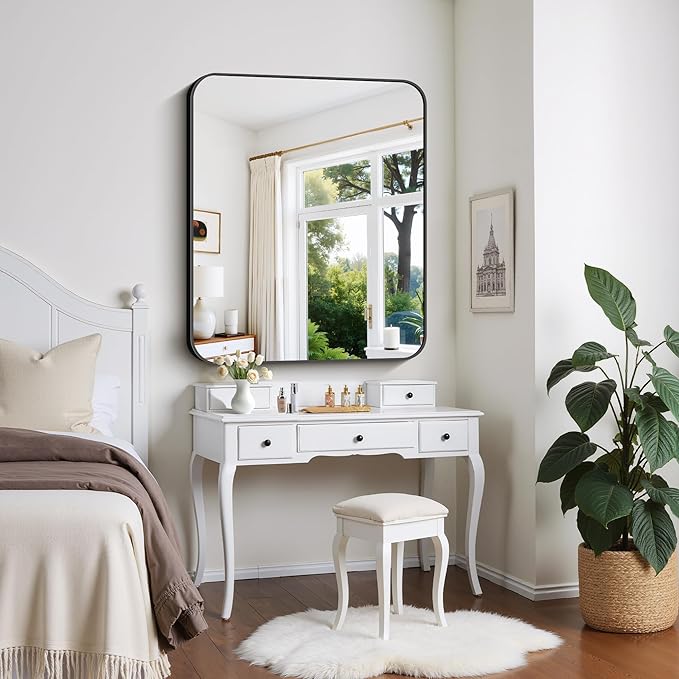 FORBATH Black Bathroom Mirror 40 x 48 Inch, Rectangular Vanity Mirror Wall - Image 5