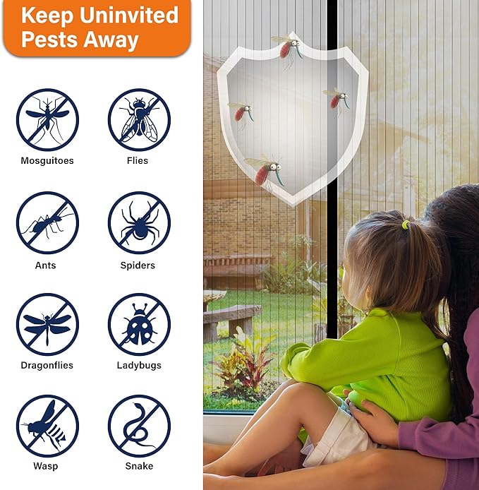 Magnetic Screen Door，Screen Door Mesh，Keep Bugs Out, Heavy-Duty Mesh Curtain - Image 6