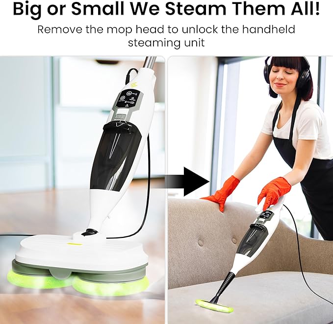 Elev8 Prestige Electric Steam Mop – 15-in-1 Detachable Floor Scrubber - Image 6