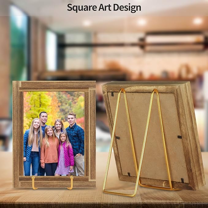 IBosins 5 Pack 8 Inch Plate Holder Display Stands, Large Metal Gold Frame Stand - Image 4