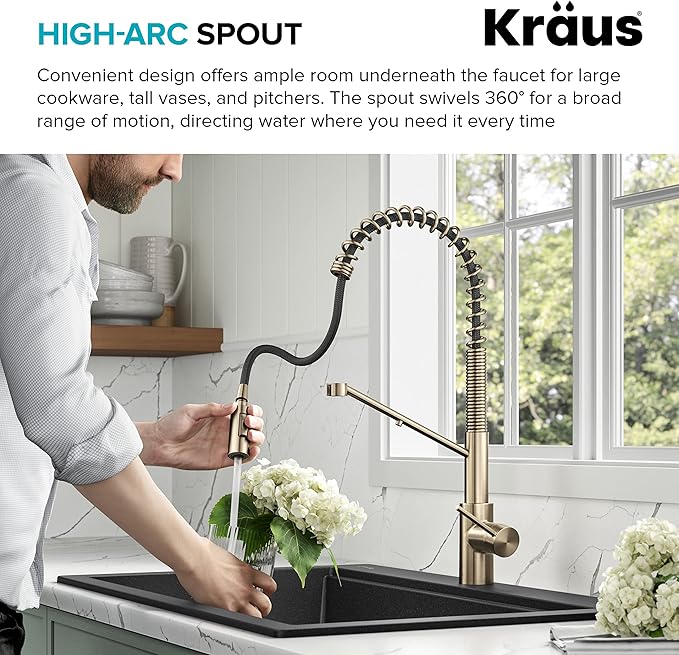 KRAUS Oletto 2-in-1 Commercial Style Pull-Down Single Handle Water Filter - Image 10