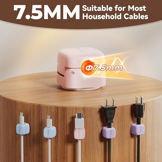 Yocice 12Pack Rotatable Cord Organizer, Spring Cable Clips Desk Cable - Image 3