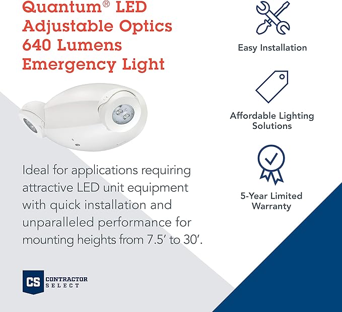 Lithonia Lighting Quantum Emergency Light, Contemporary Commercial LED - Image 2