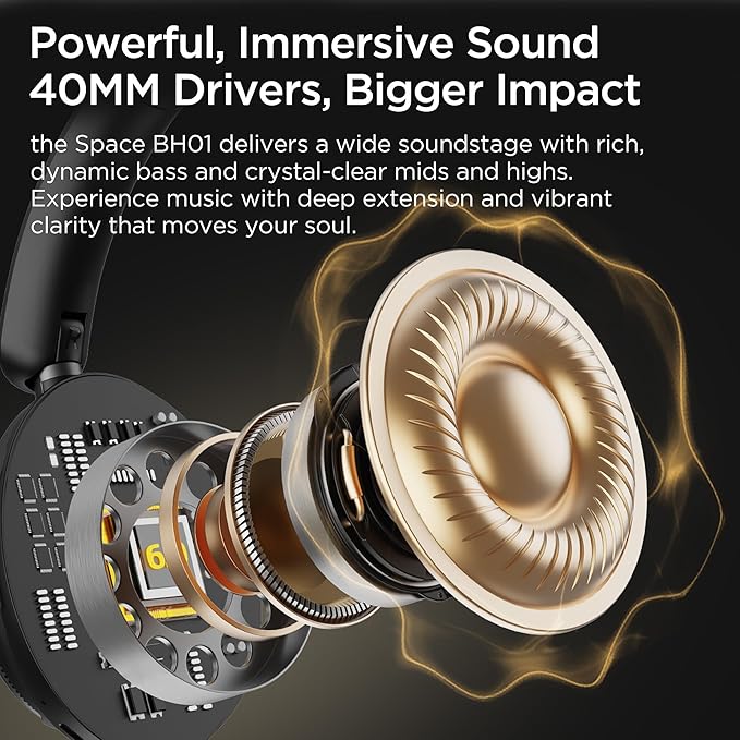 Hybrid Active Noise Cancelling Headphones: Wireless Over Ear Bluetooth 6.0 - Image 6