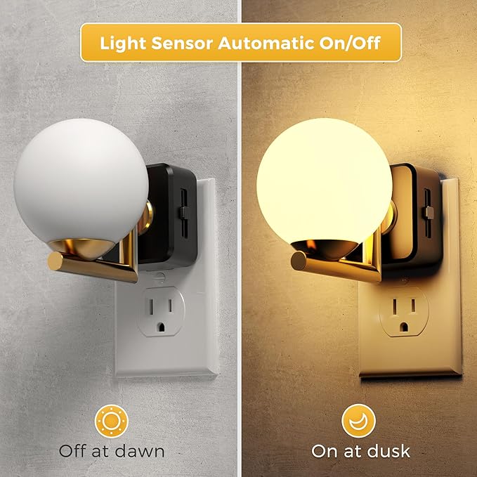 L LOHAS LED Night Lights Plug Into Wall, Dusk to Dawn Sensor, Soft White 3000K - Image 2